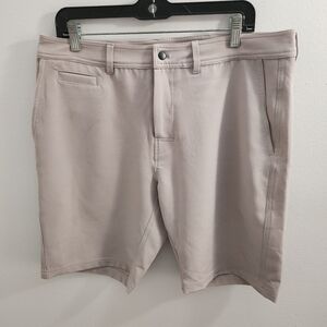 Asher Golf Core Golf Shorts Flat Front Slash Pocket Biege Men's 38